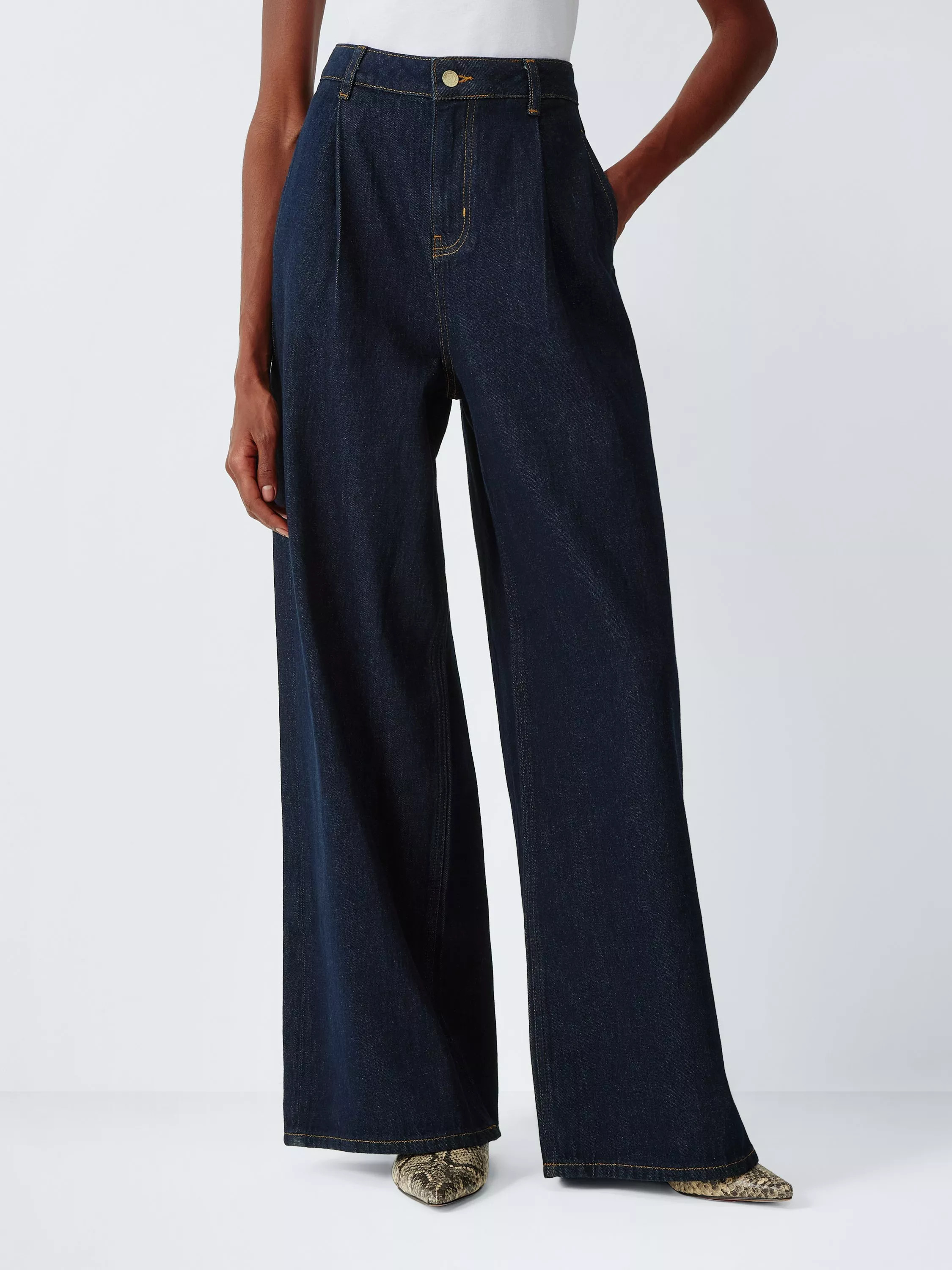John Lewis Wide Leg Tailored Jeans, Indigo | John Lewis (UK)