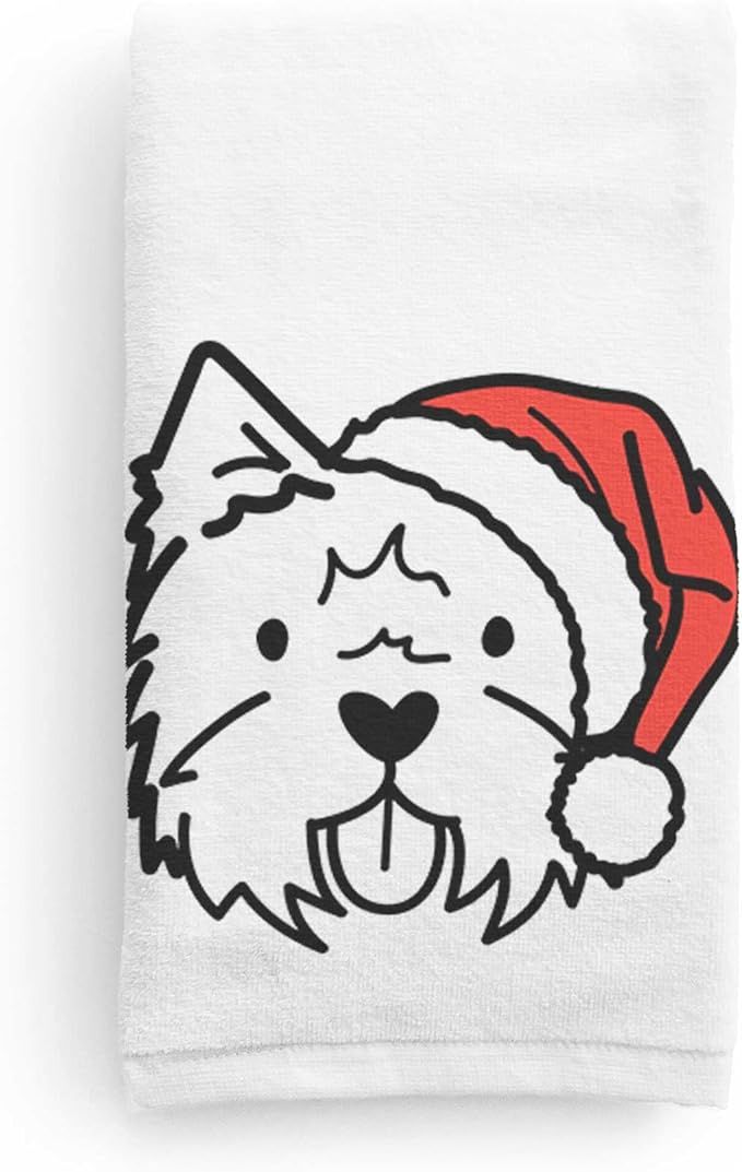 Santa Hat Westie Decorative Hand Towel - Christmas Holiday Home Decoration | Amazon (US)