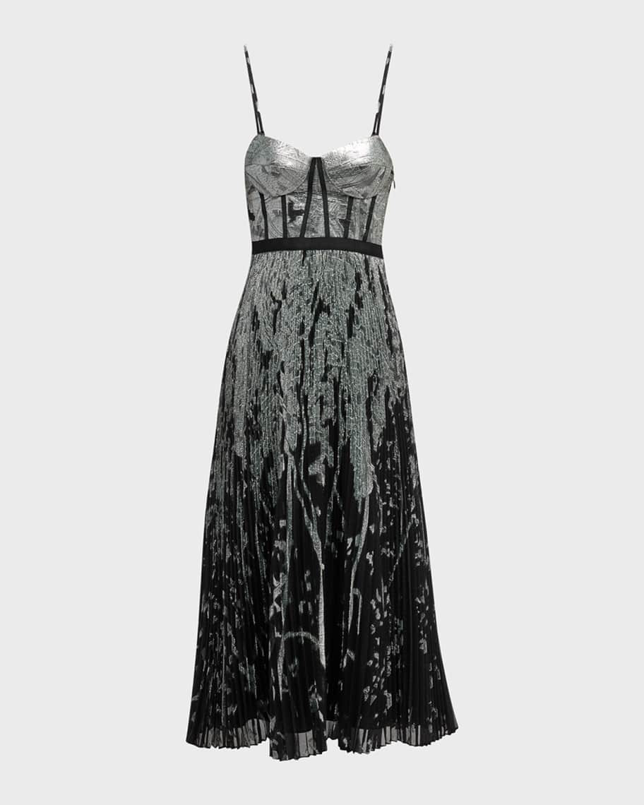 Brielle Sleeveless Metallic Bustier Gown | Neiman Marcus