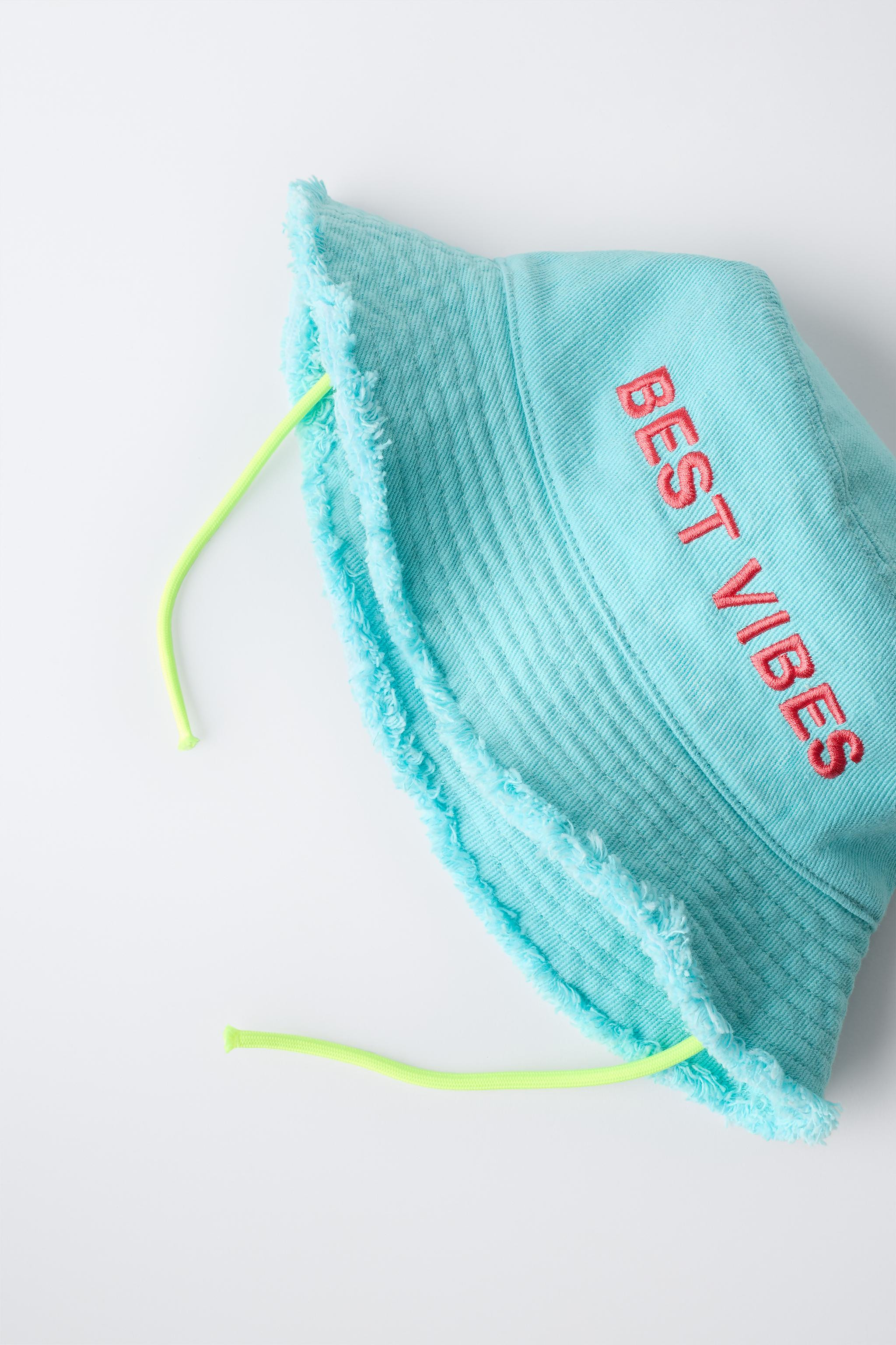 EMBROIDERED TEXT BUCKET HAT | Zara UK