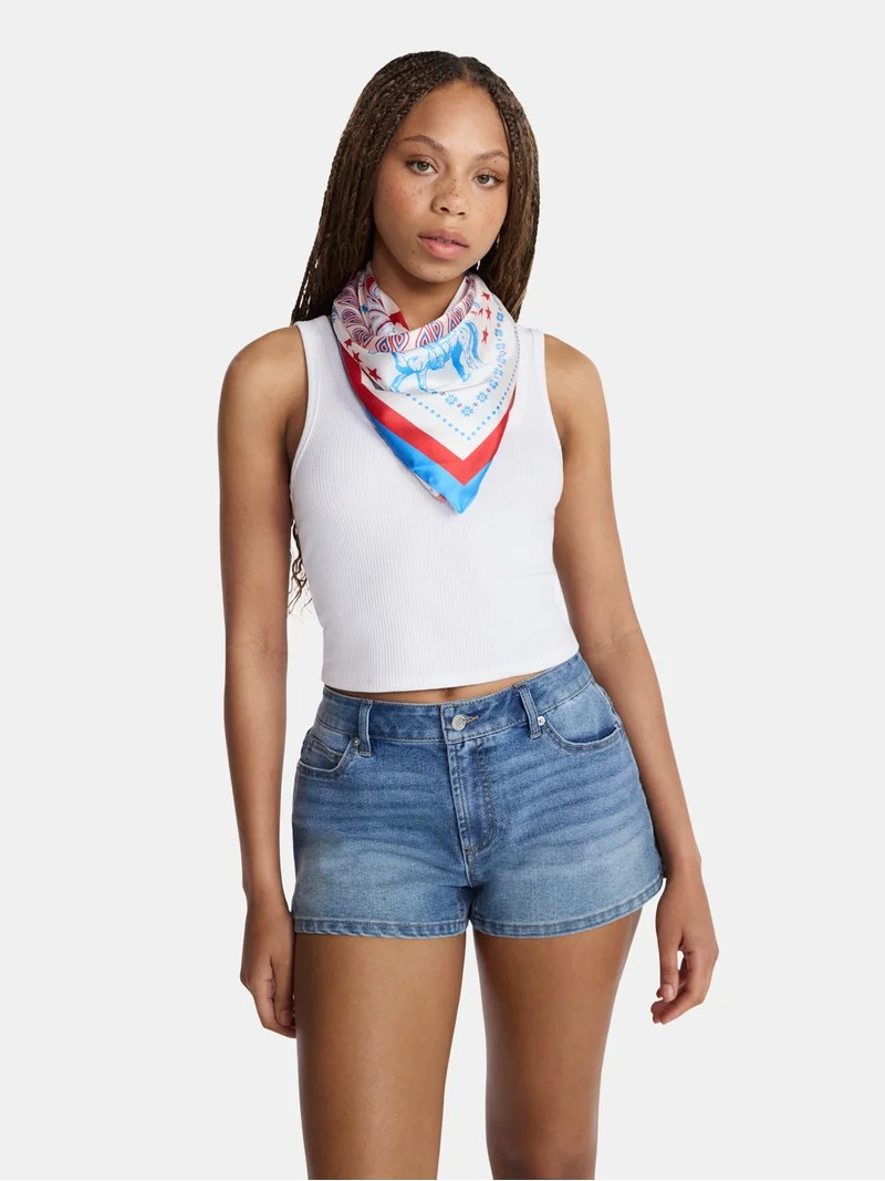 No Boundaries Women's Americana Print Square Scarf | Walmart (US)