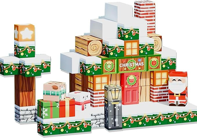 Christmas Magnetic Building Block Set - 150 PCS Christmas-Themed Building Cube Game STEM Toys for... | Amazon (US)