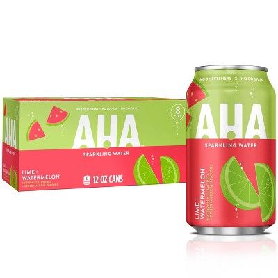 AHA Lime + Watermelon Sparkling Water - 8pk/12 fl oz Cans | Target