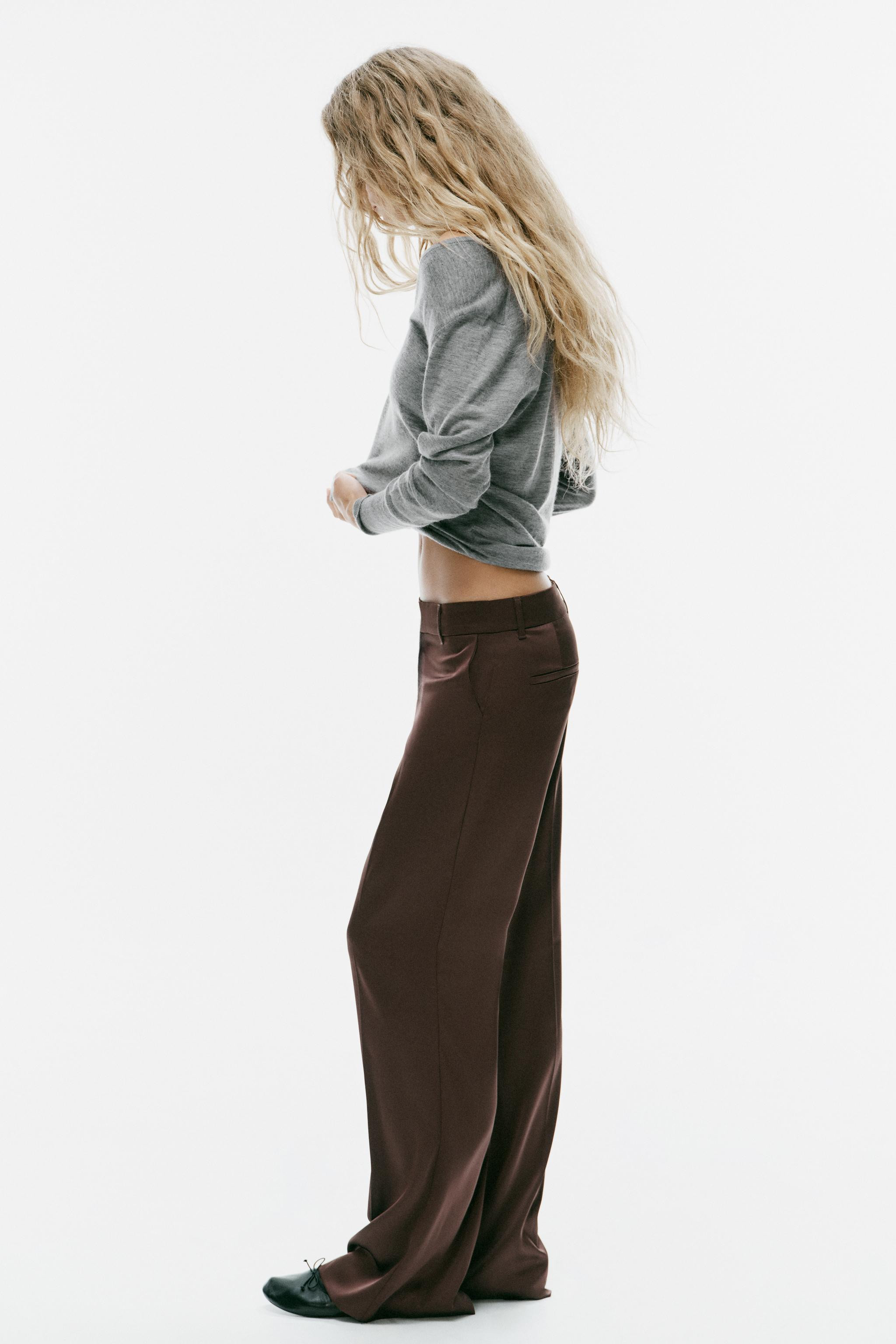 SATIN LOW-RISE TROUSERS | Zara UK