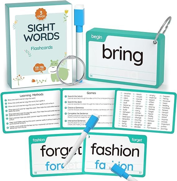 High Frequency Sight Words Flash Cards 2nd, 3rd Grade (Third-Grade) for 7,8.9 Years Age Kids Boys... | Amazon (US)