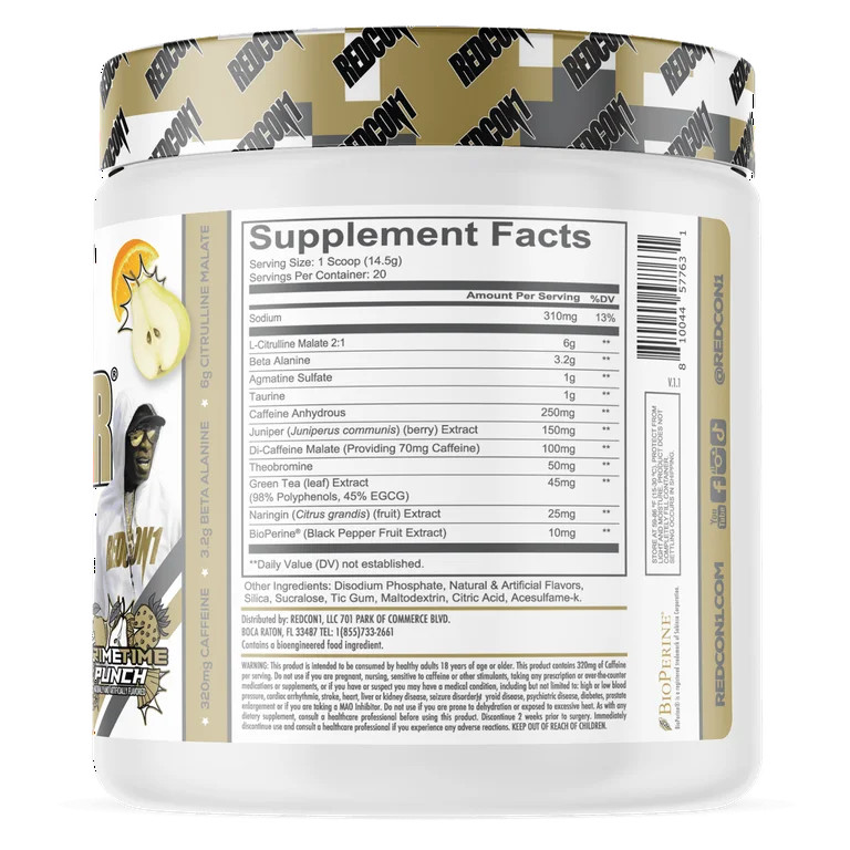 REDCON1 Total War Pre-Workout Powder Beta-Alanine & Citrulline Malate, Primetime Punch, 20 Servin... | Walmart (US)