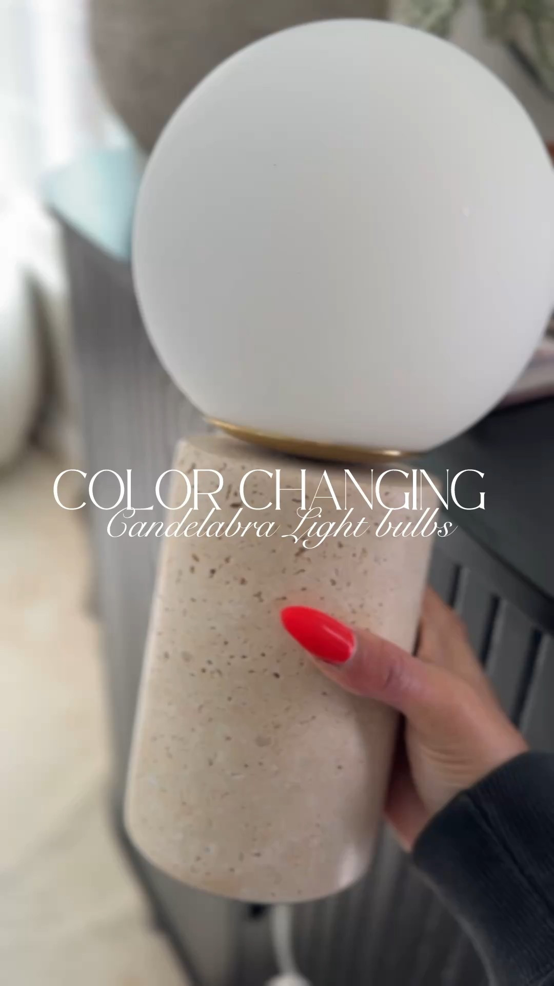 gorgeous travertine lamp and i added these
remote operated bulb that changes color

#LTKCyberWeek #LTKHome