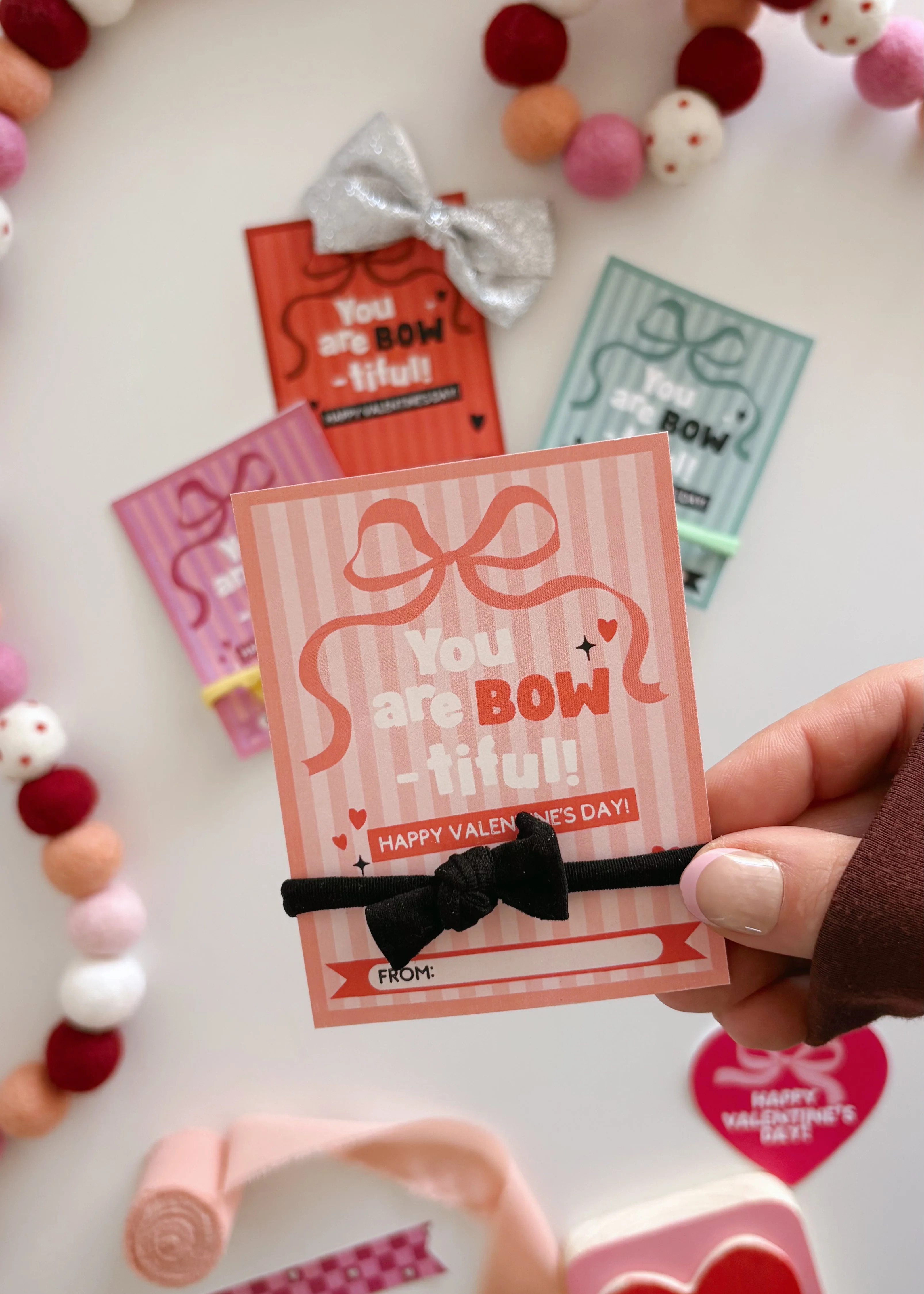 You are BOW-tiful Valentines | Printable Valentines | The Letter Vee