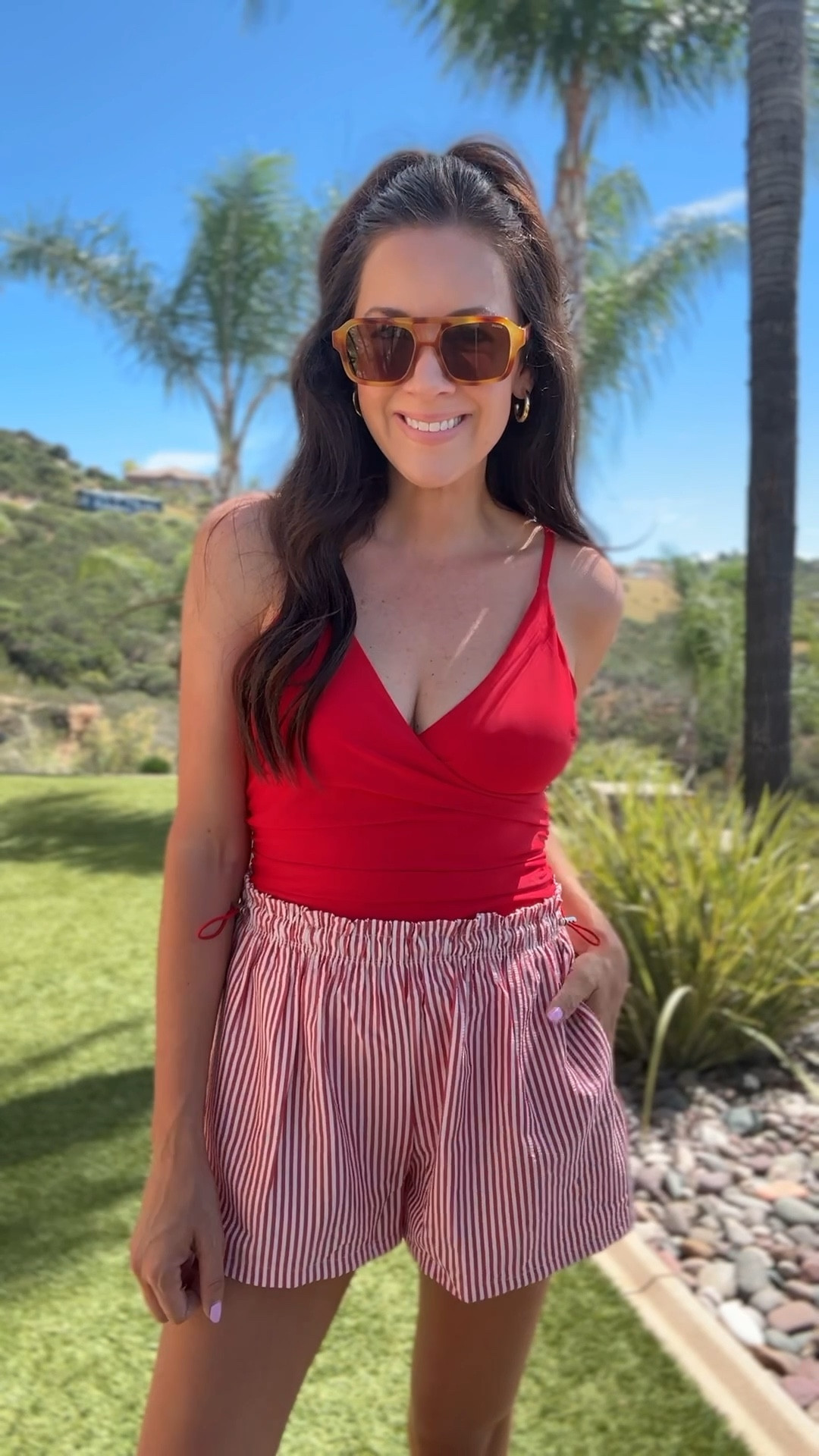 Medium swimsuit & Walmart shorts 

#LTKmomlife #LTKSwim #LTKSaleAlert