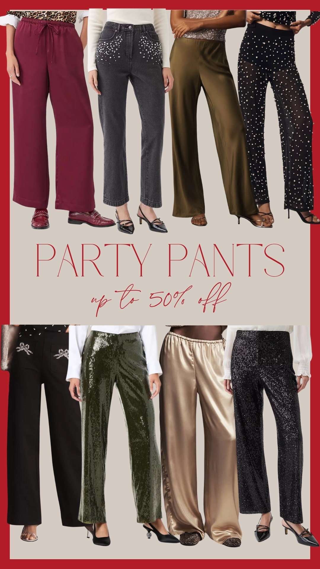 Holiday party pants up to 50% off!! Linking a bunch of cute options for holiday party outfits and NYE looks

#LTKCyberWeek #LTKSaleAlert