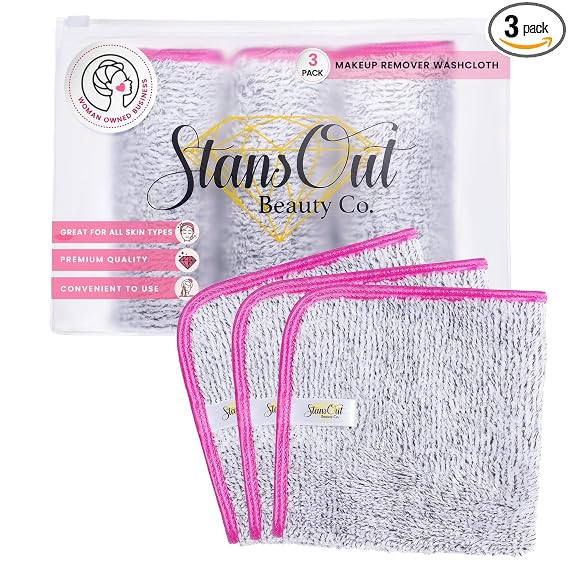 StansOut Makeup Towels - Pack of 3 Reusable Makeup Remover Cloths - Microfiber Facial Towels for ... | Amazon (US)