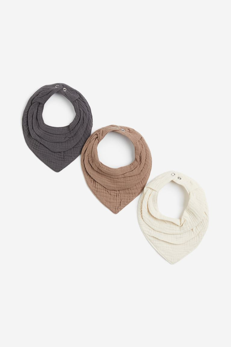 3-pack Triangular Scarves - Dark gray/beige - Kids | H&M US | H&M (US + CA)