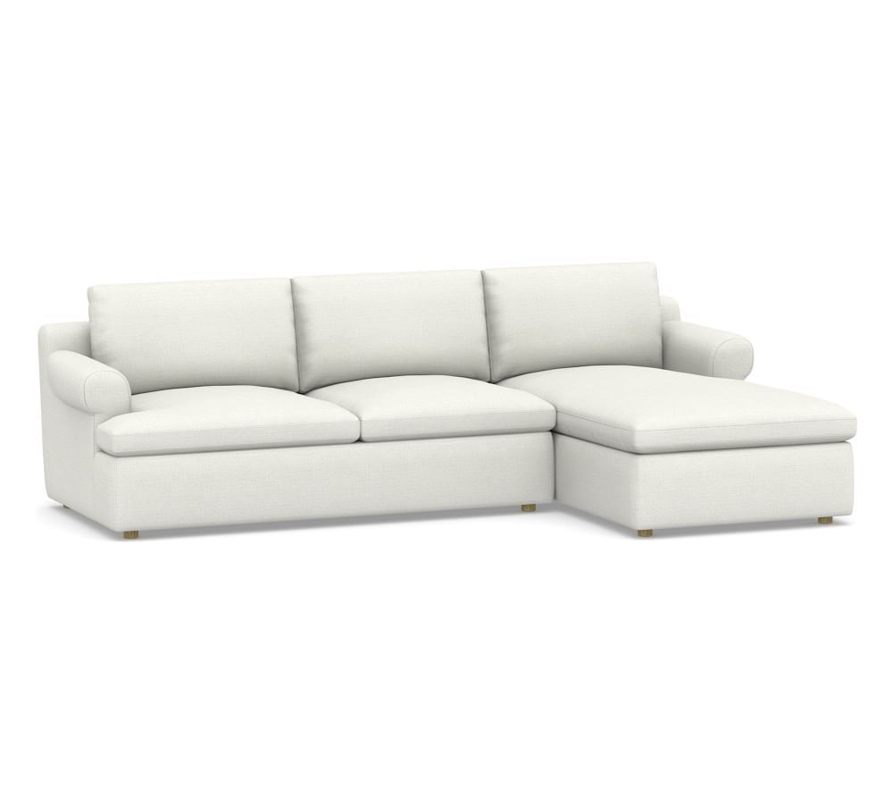 Newport Roll Arm Upholstered Sofa Chaise Sectional | Pottery Barn (US)