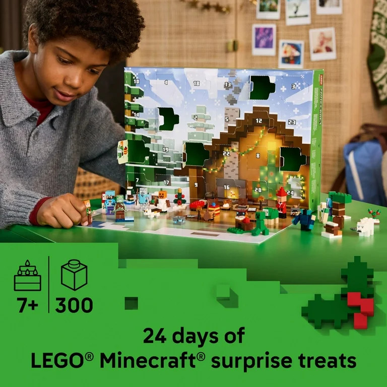 LEGO Minecraft Advent Calendar 2025 Building Toy - Kids Holiday Countdown Set for Boys & Girls, A... | Walmart (US)