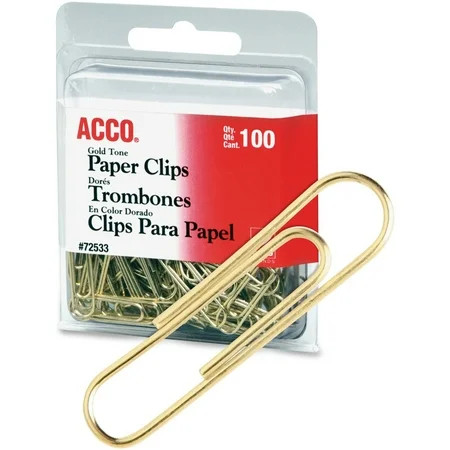 Acco Gold Tone Paper Clips | Walmart (US)