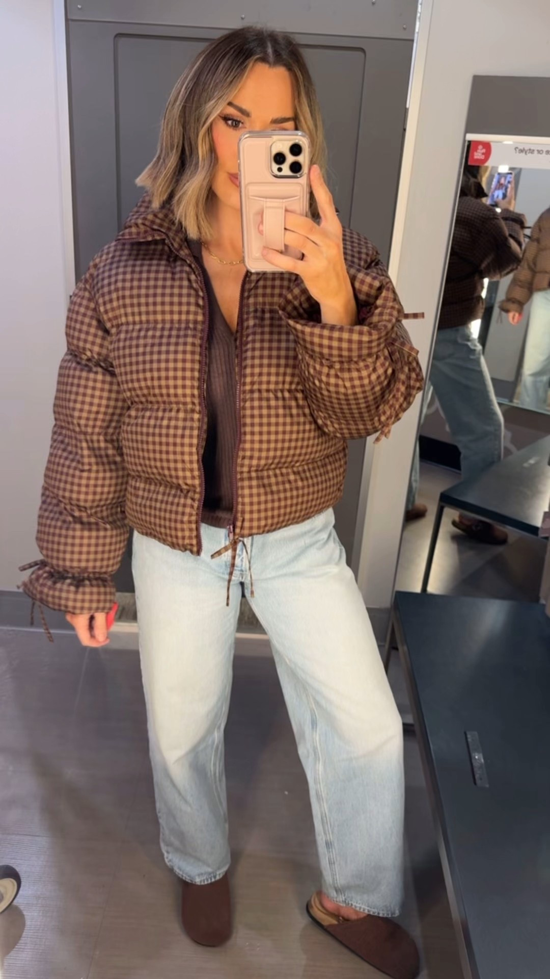 New gingham puffer coat at Target wearing a large 

#LTKFindsUnder50 #LTKOver40