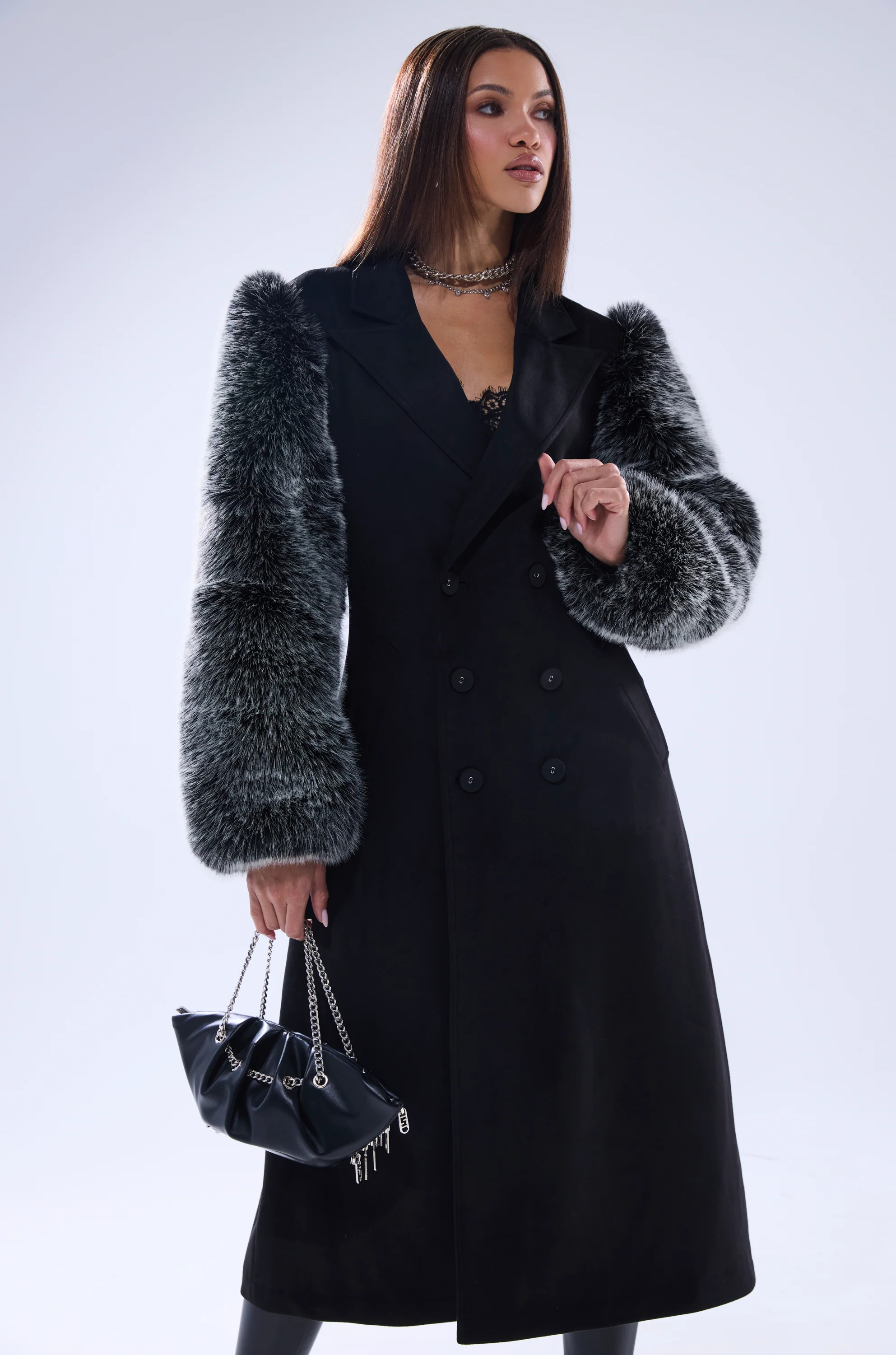 NOLITA FUR SLEEVE TRENCH | AKIRA