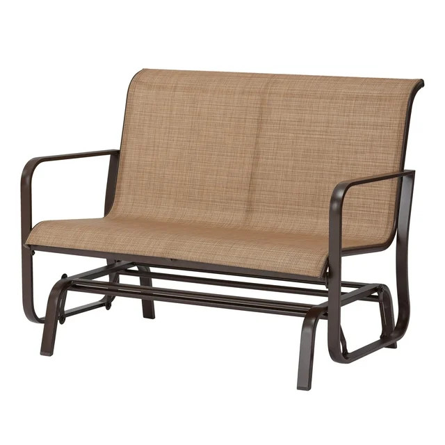 Mainstays Sand Dune Steel Outdoor Glider Bench, Tan | Walmart (US)
