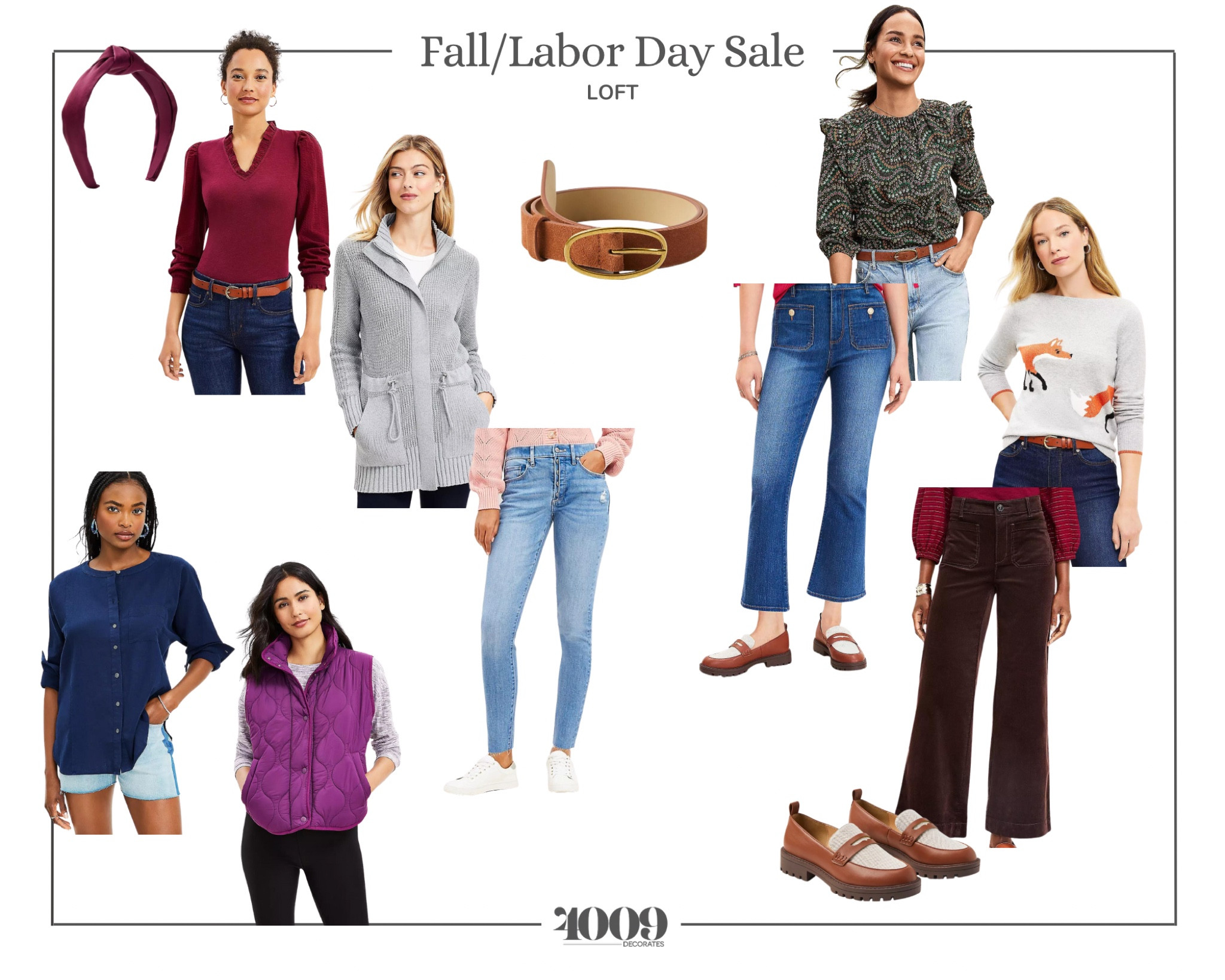 Fall / Labor Day clothing at Loft!
Jeans, corduroy, loafers, belt, vest, Henley, sweater, Fox sweater, ruffle top, front pocket jeans, knot headband 

#LTKSale #LTKstyletip #LTKSeasonal