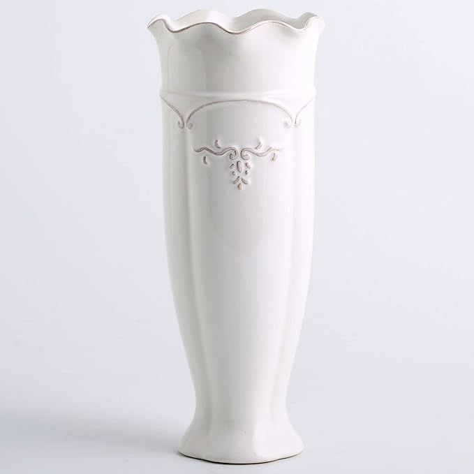 hjn Ceramic Vases-Flower vase for centerpirces, Modern Farmhouse Home Decor Vase, Handmade White ... | Amazon (US)