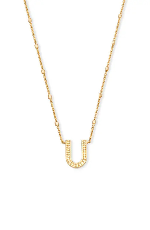 Kendra Scott Initial Pendant Necklace in Gold Metal-U at Nordstrom | Nordstrom