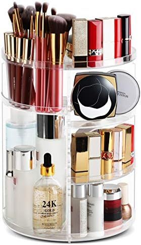 Syntus 360 Rotating Makeup Organizer, Acrylic DIY Adjustable Bathroom Makeup Carousel Spinning Ho... | Amazon (US)