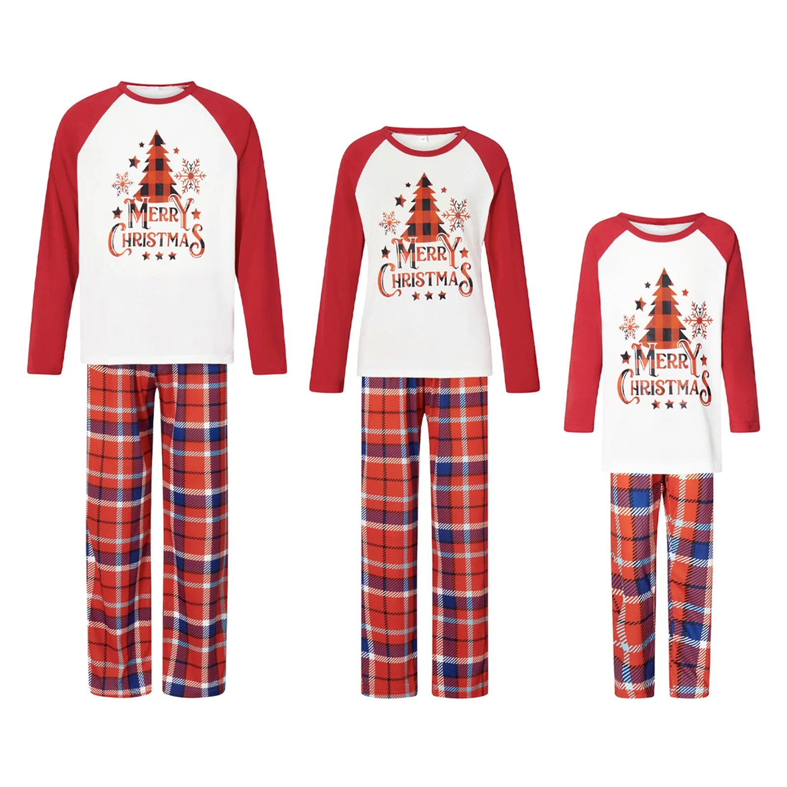 AceBaby Christmas Family Matching Pajamas Set, Letter  Tree Print Holiday PJs Sleepwear Loungewea... | Walmart (US)