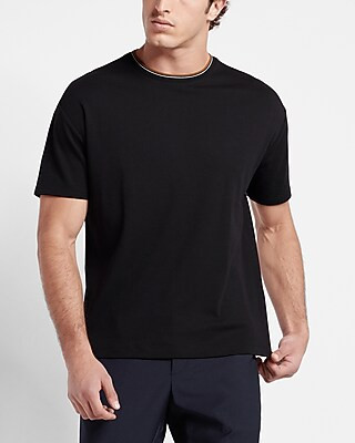 Solid Tipped Crew Neck T-Shirt | Express