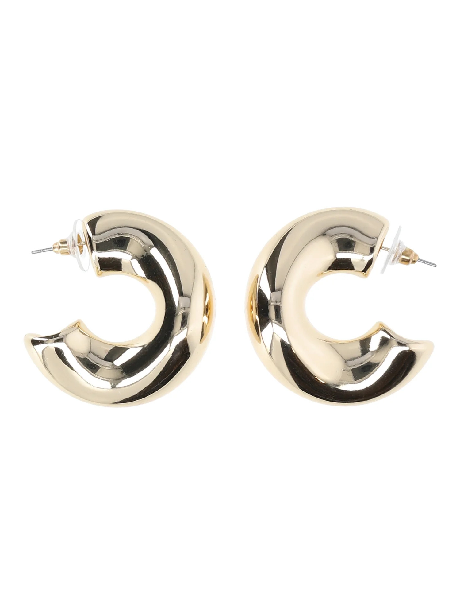 Madden NYC Women's Fashion Gold Tone Twist Small Hoop Earrings - Walmart.com | Walmart (US)