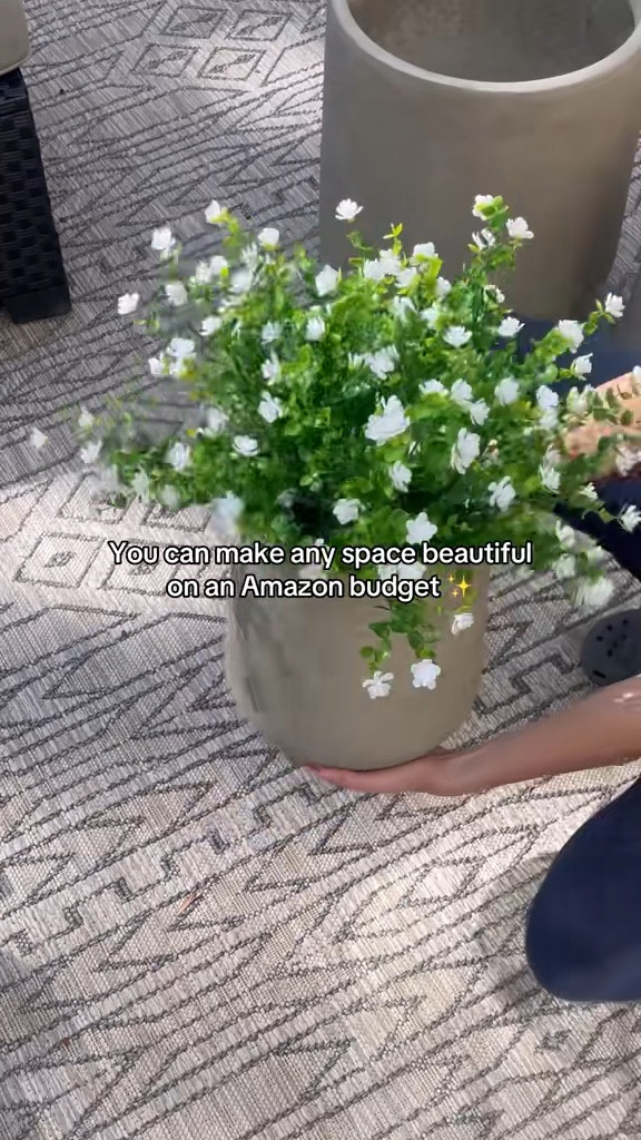 Patio furniture and decor ✨ budget friendly!! I love these concrete pots from Amazon 🙌

#LTKFindsUnder100 #LTKWatchNow #LTKHome