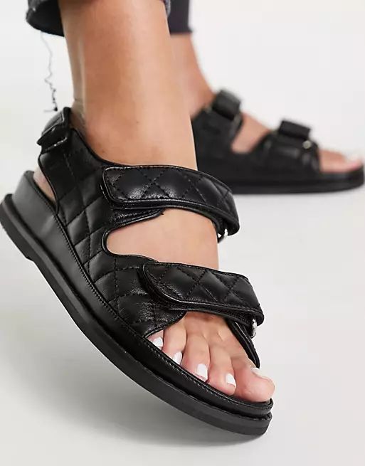 Tony Bianco Hiranni grandad sandals in black leather | ASOS (Global)