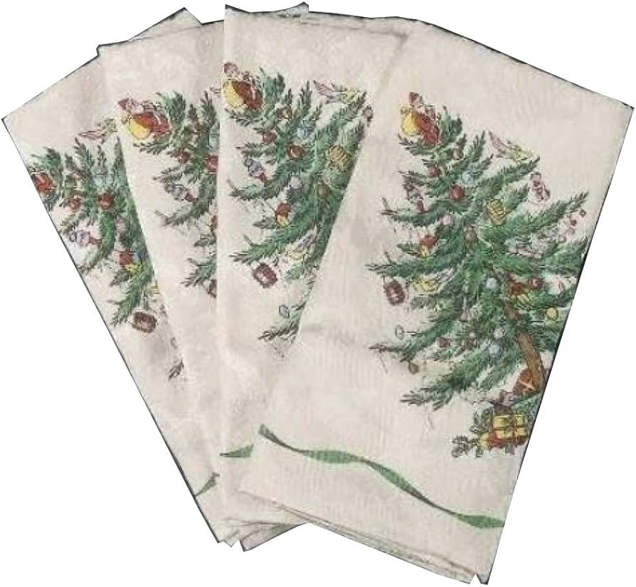 Spode Christmas Tree-Green Trim Set of 4 20" Cloth Napkin, Fine China Dinnerware | Amazon (US)