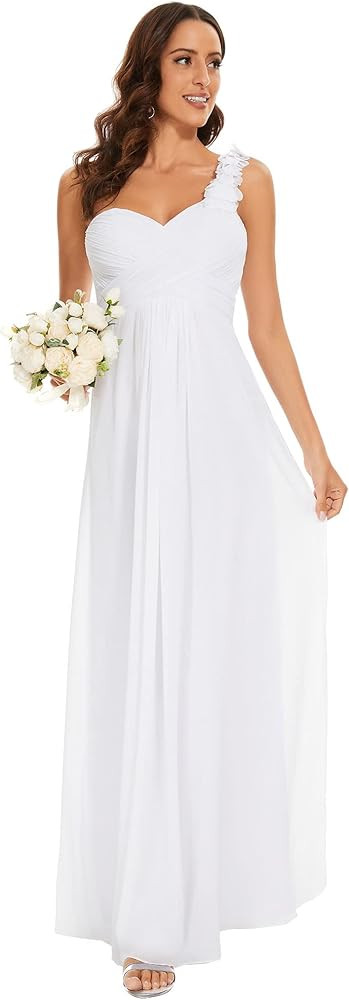 Ever-Pretty Womens Elegant One Shoulder Empire Waist Flowy Maxi Bridesmaids Dress 09768-USA | Amazon (US)