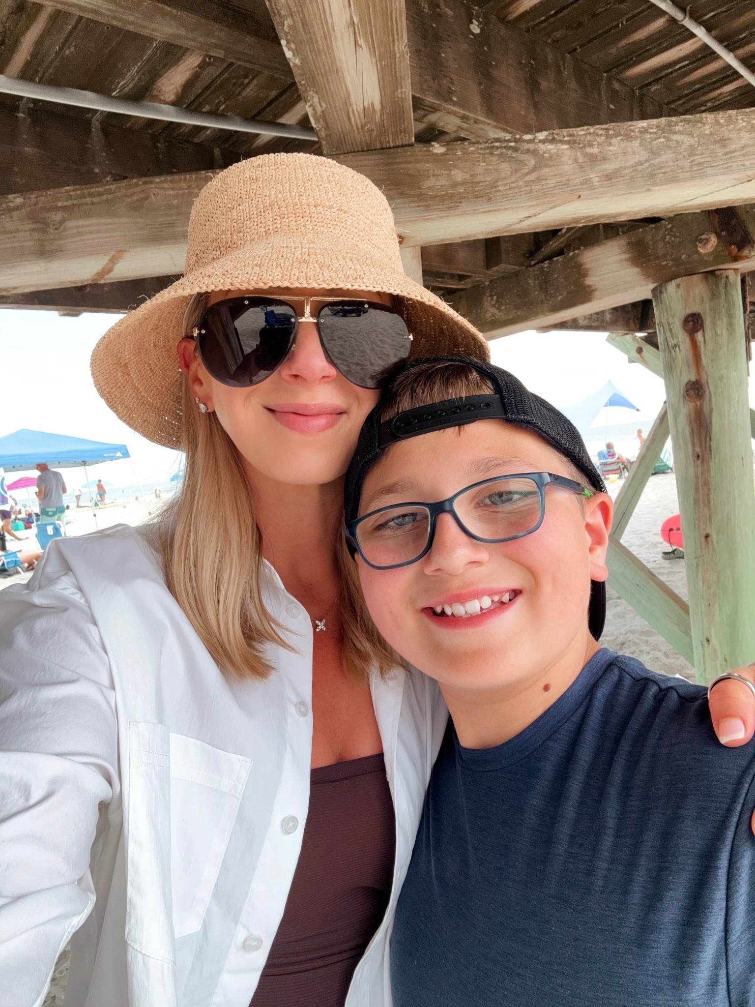 Obsessed with the straw bucket hat! Size XS shirt (size down) 🩵

Beach vacation, straw hats, vacation outfits 

#LTKootd #LTKSaleAlert #LTKmomlife