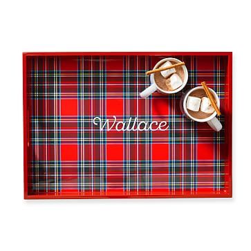 Plaid Printed Lacquer Tray | Mark and Graham