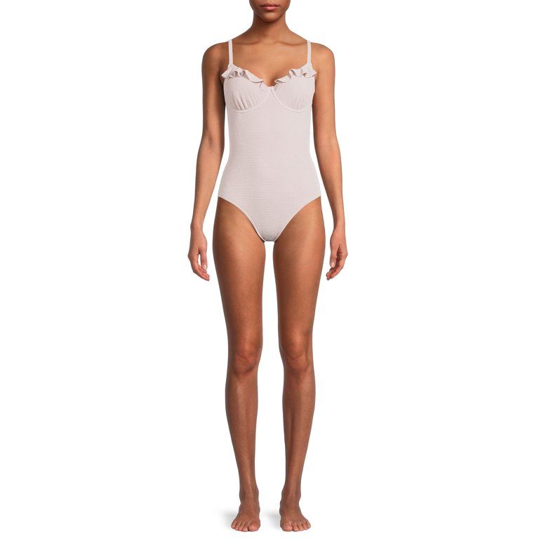 Social Angel Women's Ruffle Underwire One-Piece Swimsuit | Walmart (US)