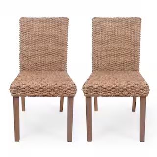 Noble House Evertone Light Brown Wicker Stackable Dining Chair (Set of 2) 70890 - The Home Depot | The Home Depot