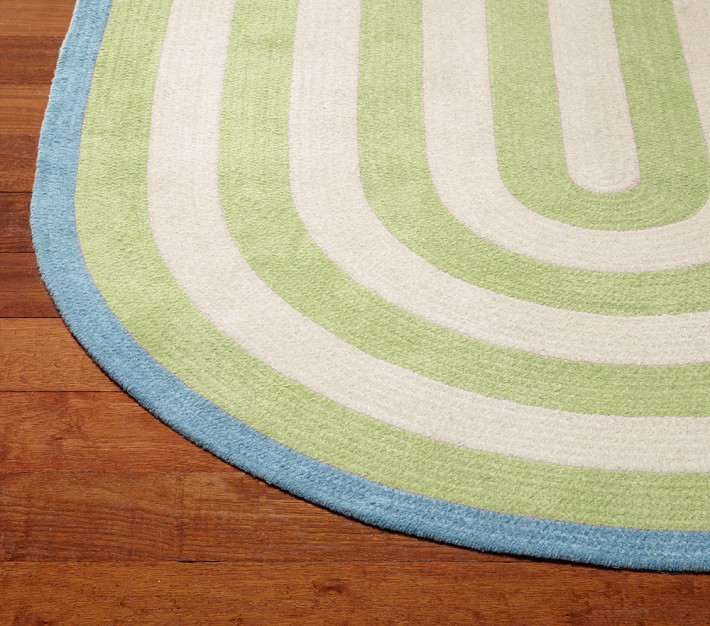 Custom Chenille Spiral Reversible Easy Clean Rug, Oval | Pottery Barn Kids