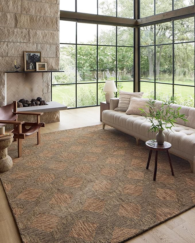 Loloi Varena Collection VAR-03 Rust/Bark 5'-0" x 7'-6" Area Rug | Amazon (US)