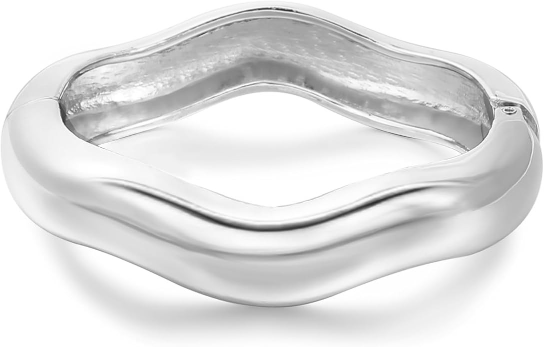 Gold Bangle Bracelets For Women Twisted Statement Thick Gold Plated Bangle Irregular Shaped Elega... | Amazon (US)