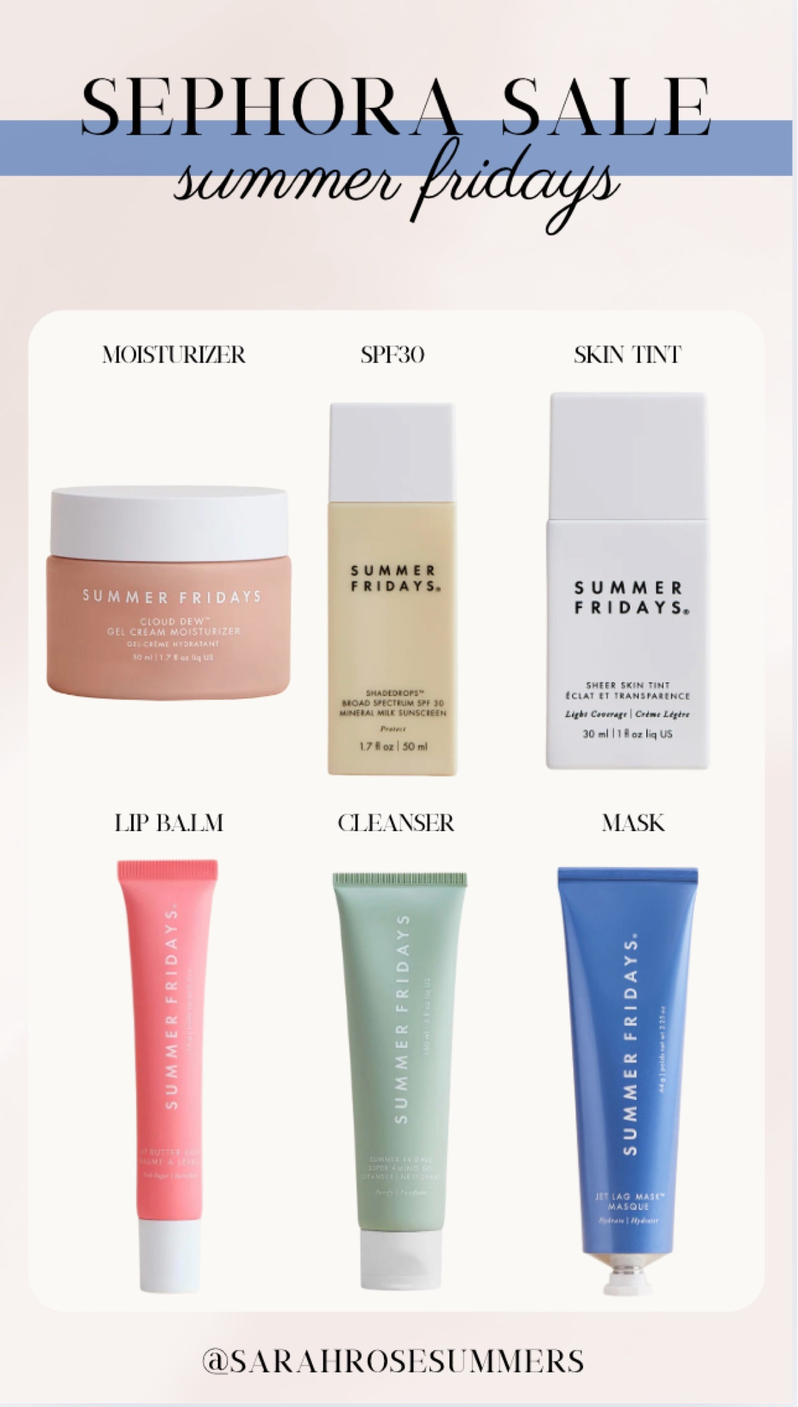 Summer Fridays Skin Care Routine products and light makeup look> use code savings at checkout to activate your discount for the Sephora sale 

#LTKBeauty #LTKSaleAlert
