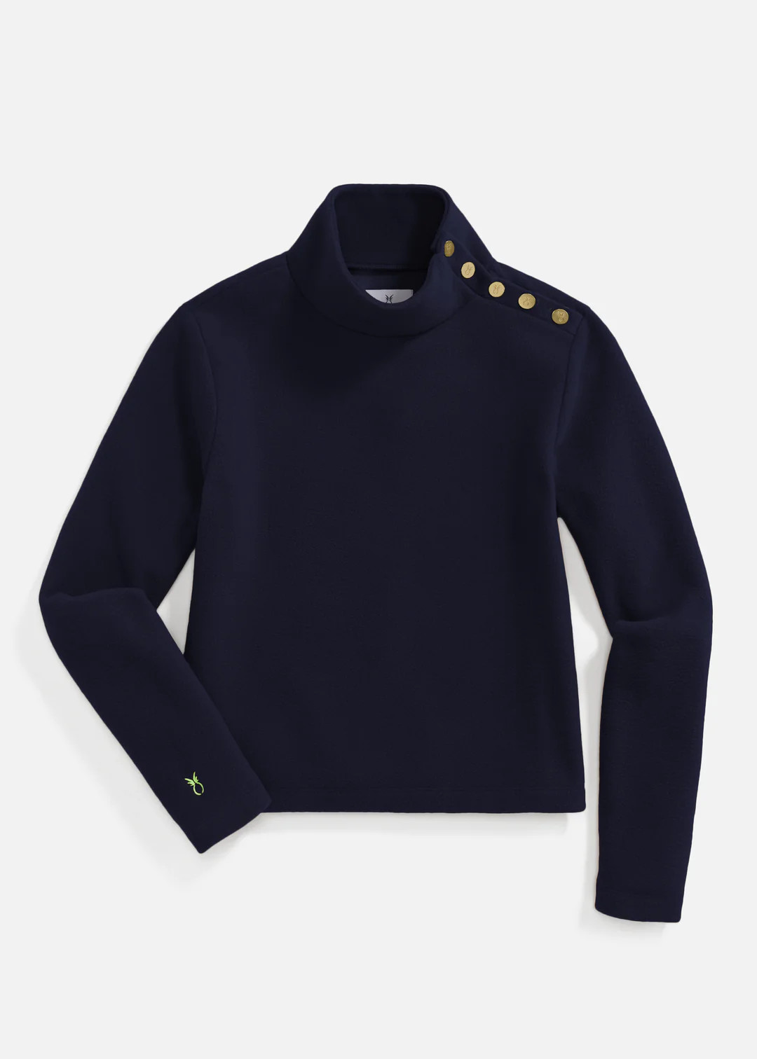 Meadow Turtleneck in Vello Fleece (Navy) | Dudley Stephens