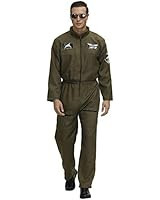 Amazon.com: Flight Suits for Men Fighter Pilot Costume Halloween Costume Green Jumpsuit Plus Size... | Amazon (US)