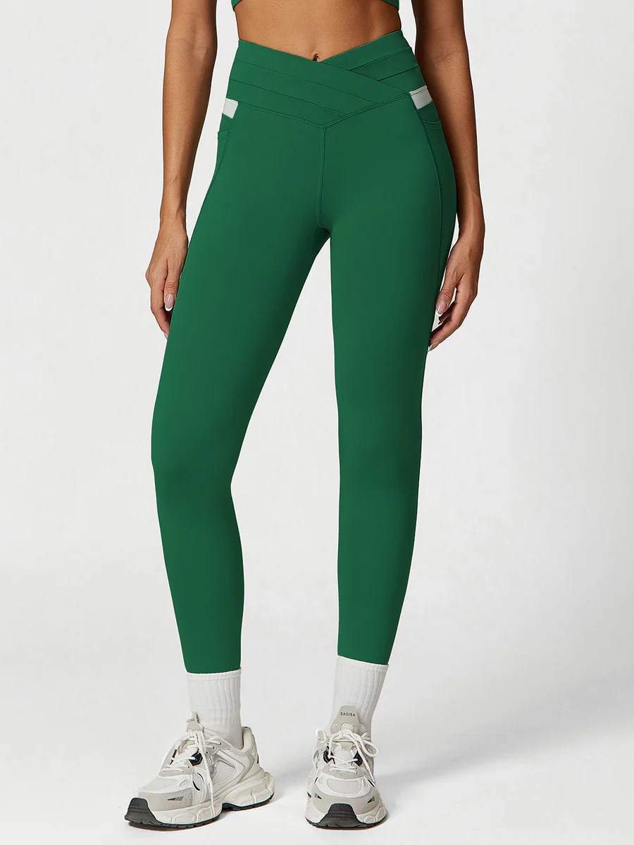 Green High Waisted Pockets Leggings 26" & Reviews - Green - Sustainable Yoga Bottoms | BERLOOK | BERLOOK