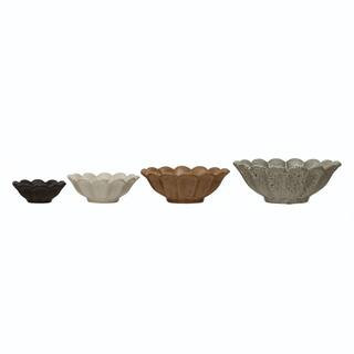 Reactive Glaze Multicolor Stoneware Flower Bowls (Set of 4) | The Home Depot