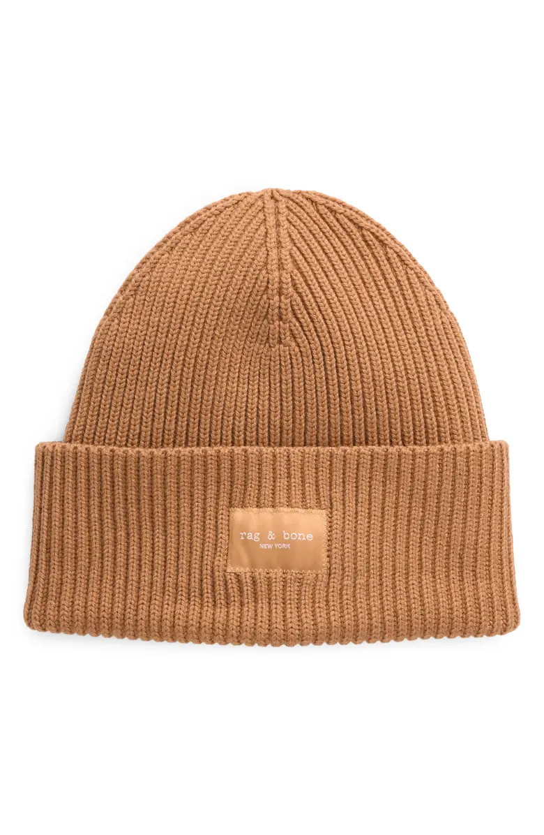 Blake Logo Patch Wool Blend Rib Beanie | Nordstrom Rack