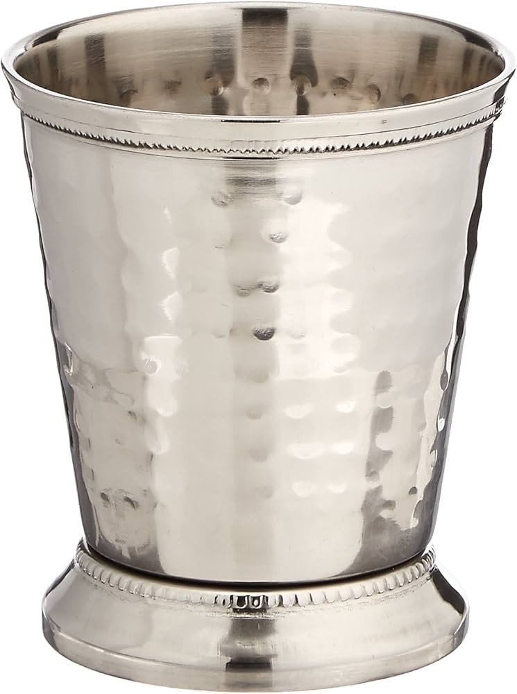 Elegance 10 oz Hammered Mint Julep Cup, Medium, Silver | Amazon (US)