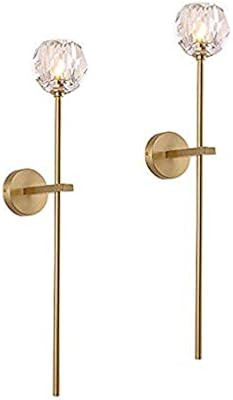 BOKT Luxury Crystal Ball Wall Lamp Modern Wall Mounted Light Antique Brass for or Living Room Bat... | Amazon (US)