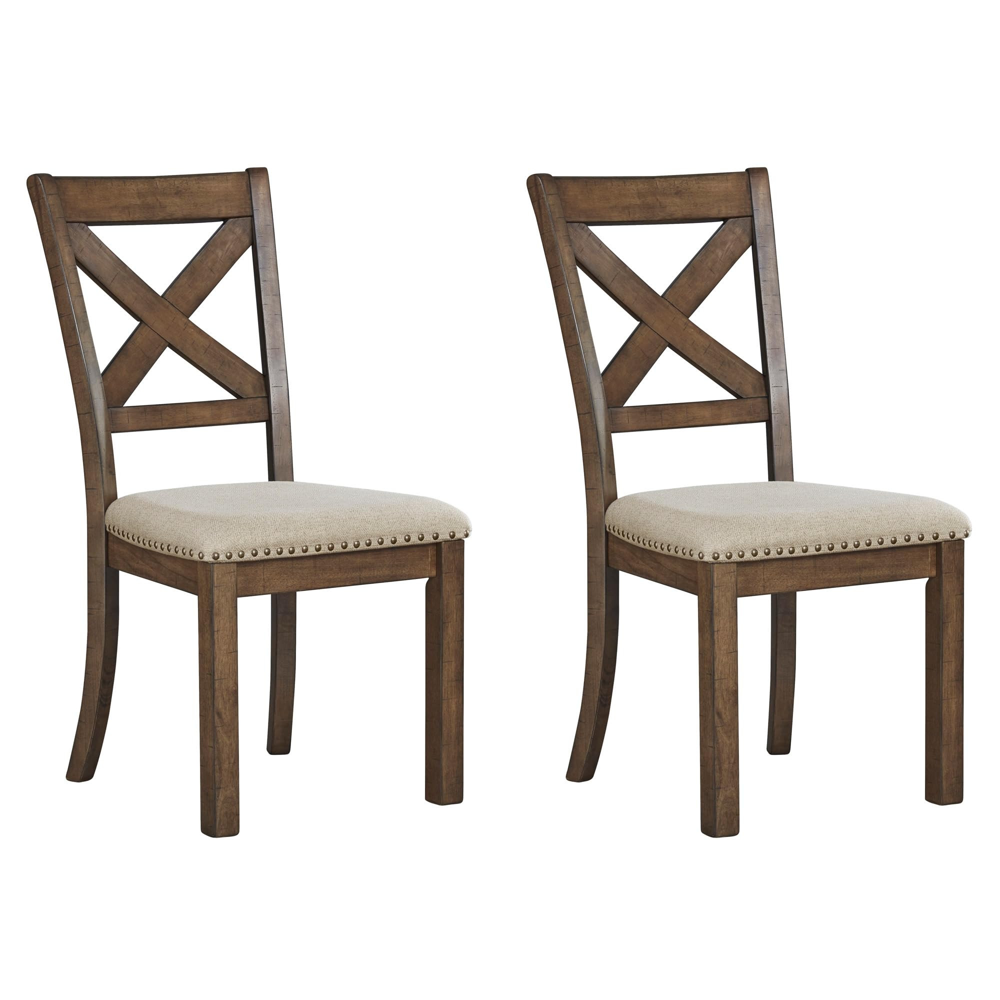 Signature Design by Ashley Moriville Modern Farmhouse 19" Upholstered Dining Room Chair, 2 Count,... | Amazon (US)