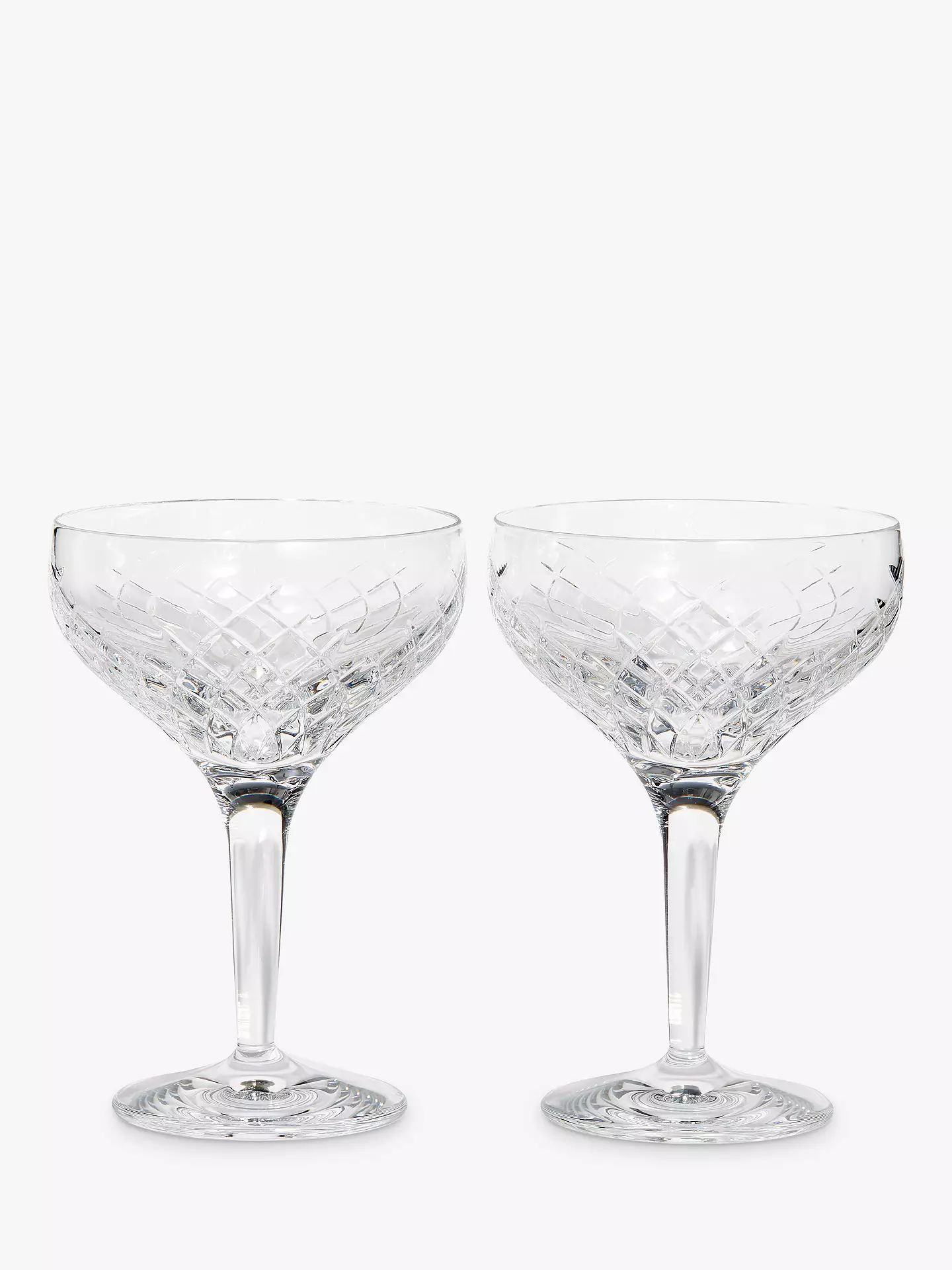 Soho Home Barwell Crystal Cut Champagne Coupe Glasses, 250ml, Set of 2 | John Lewis UK